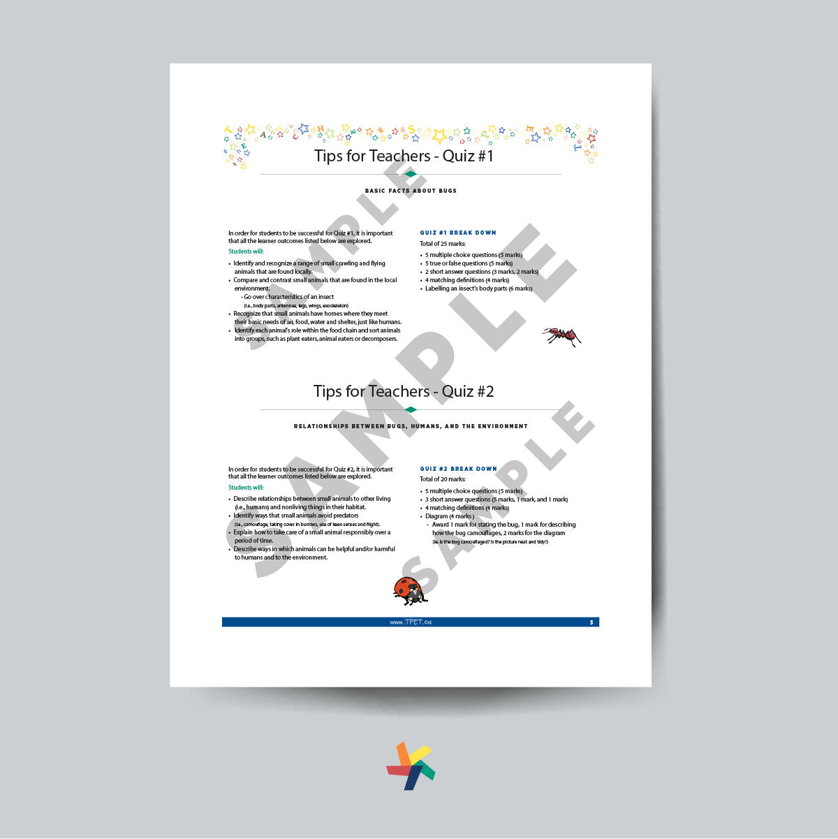 Bugs: Small Crawling and Flying Animals – Assessment Package