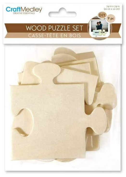 Wooden Puzzle - Blank 9 pc