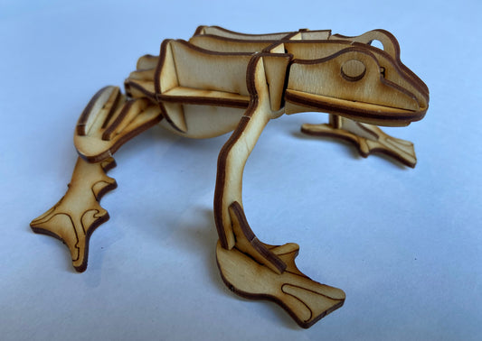 3D Frog DIY Wooden Puzzle