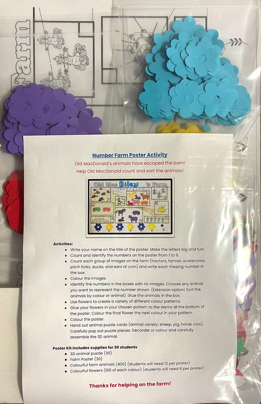 Number Farm Poster Activity - Class Set of 30