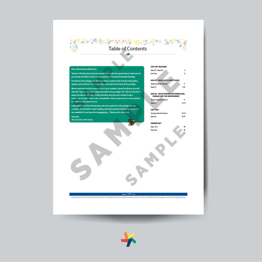 Bugs: Small Crawling and Flying Animals – Assessment Package